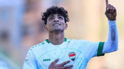 Ali Jasim, striker Irak menjadi top skor dalam ajang Piala Asia U-23.(@IraqFootballPod)