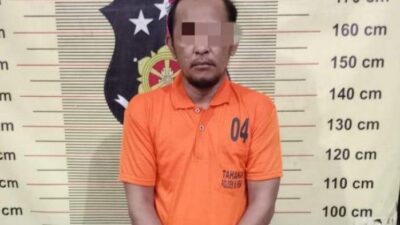 Petugas Unit Reskrim Polsek Hamparan Perak menangkap pengedar sabu berna,ma Turiono (42).