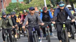 Kapolrestabes Medan Kombes Pol Teddy JS Marbun dan jajaran bersepeda.(ist)