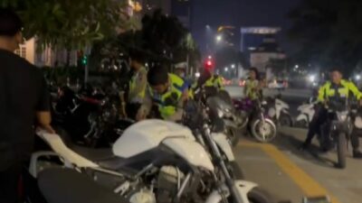 Razia Seputaran Balai Kota, Sat Lantas Polrestabes Medan Jaring 147 Sepeda Motor Knalpot Blong
