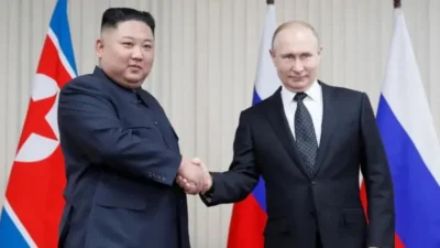 Presiden Rusia Vladimir Putin direncanakan akan mengunjungi Korea Utara (Korut) dan bertemu Kim Jong Un pada Selasa (18/6/2024).(Reuters)
