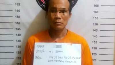 WN, pengguna sabu yang merupakan warga Jalan Perjuangan 45, Kelurahan Lobu Sona, Kecamatan Rantau Selatan, Kabupaten Labuhanbatu tak berkutik saat ditangkap polisi.