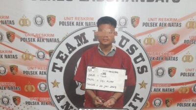 DWR, tersangka pembacokan yang ditangkap petugas Unit Reskrim Polsek Aek Natas.