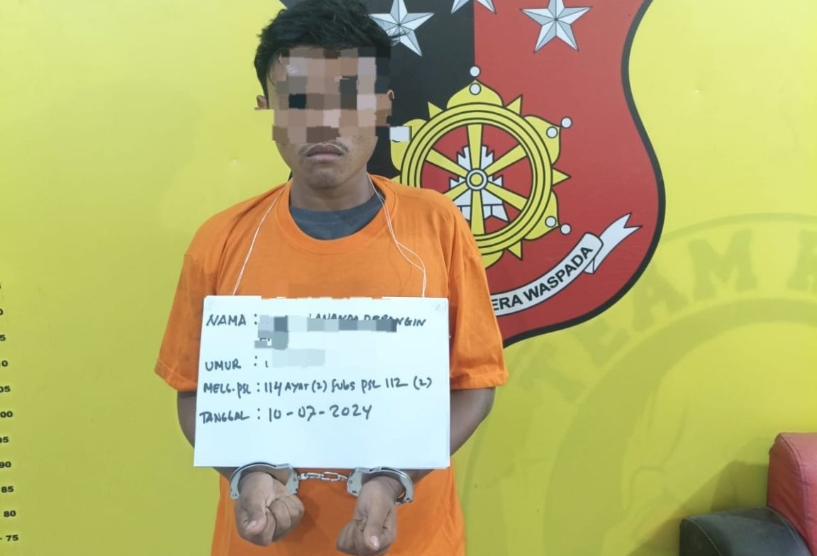 BA alias Betand (18), pengedar sabu yang selama ini meresahkan warga akhirnya ditangkap petugas Unit Reskrim Polsek Kualuh Huluh.