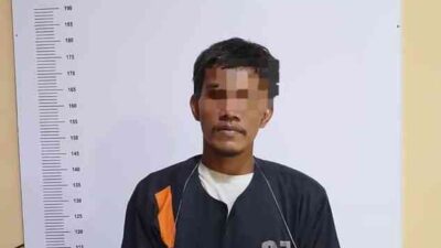 DR (34), anak durhaka yang mengancam bunuh ayahnya sendiri ditangkap petugas Sat Reskrim Polres Labuhanbatu.