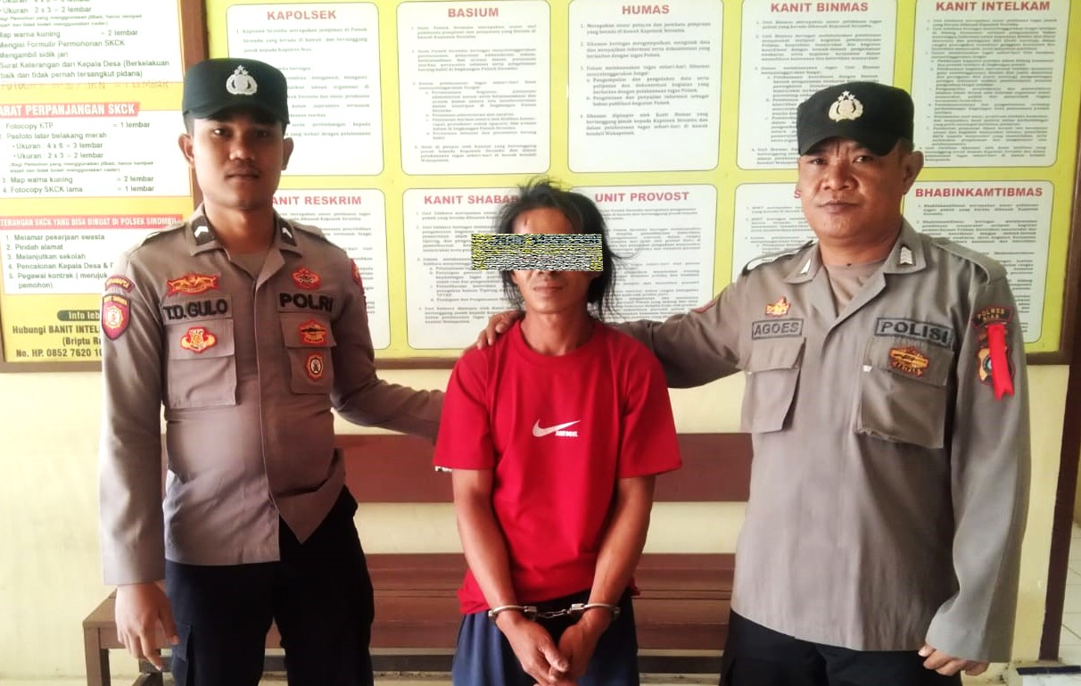 RG alias Rama (38), pemuda yang membunuh seorang kakek di Nias Barat saat ditangkap polisi.