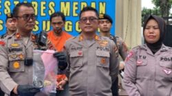 Kapolsek Sunggal Kompol Bambang G Hutabarat dan Wakapolsek AKP Philip Purba pres rilis.(ist)