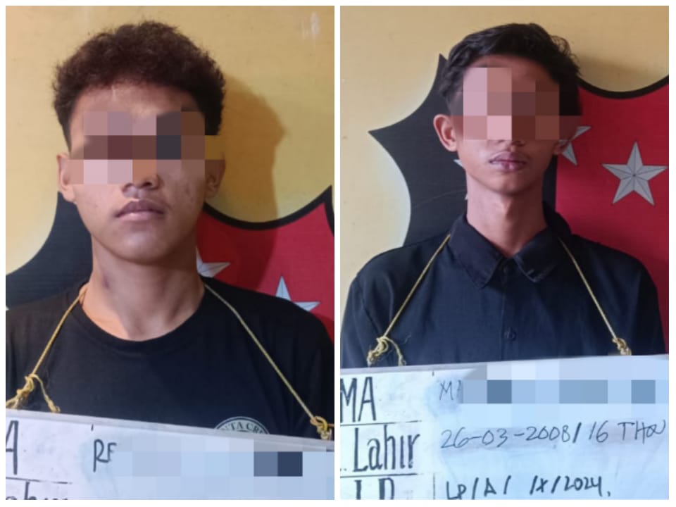 RD (17) dan MAF (16), dua anggota geng motor yang berencana melakukan aksi tawuran ditangkap personel Polres Pelabuhan Belawan.