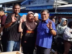 Paslon Bupati Deli Serdang Temui Pedagang Pasar Rakyat Tanjung Morawa