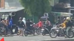 Tangkapan layar aksi tawuran geng motor.(ist)