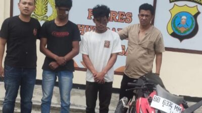 Dua komplotan maling motor yang beraksi di Jalan Hutaraja, Kecamatan Doloksanggul, Kabupaten Humbang Hasundutan, Sumatra Utara akhirnya ditangkap.