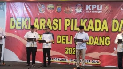 Ketiga paslon Bupati dan Wakil Bupati Deliserdang.(ist)