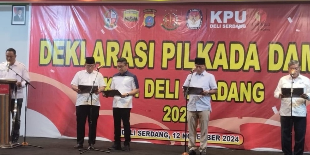 Ketiga paslon Bupati dan Wakil Bupati Deliserdang.(ist)