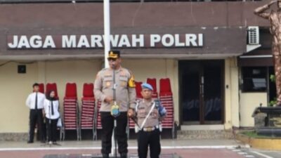 Kapolrestabes Medan Kombes Pol Gidion Arif Setyawan pimpin apel.(ist)