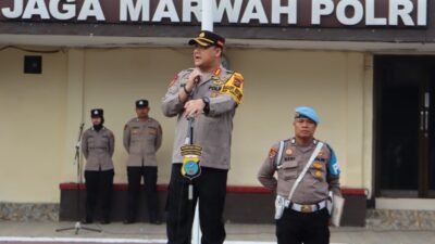 Wakapolrestabes Medan, Kombes Pol Anhar Arlia Rangkuti pimpin apel.(ist)