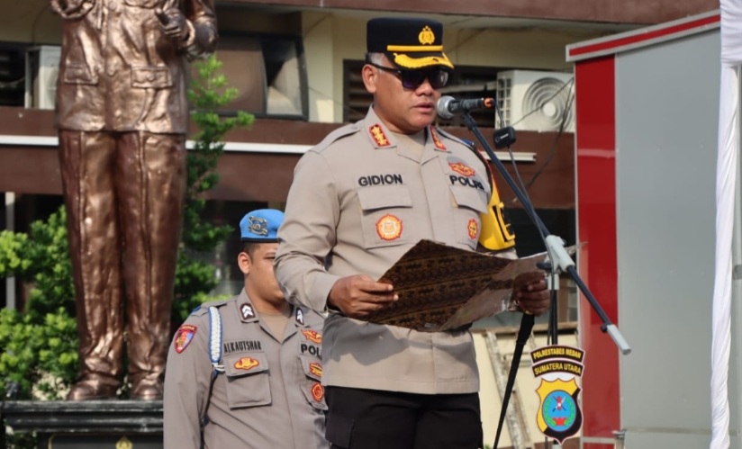 Kapolresrtabes Medan Kombes Pol Gidion Arif Setyawan sampaikan amanah.(ist)