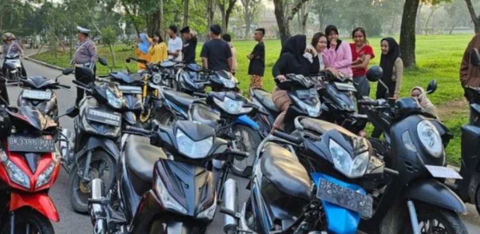 Sepeda motor terjaring razia.(ist)