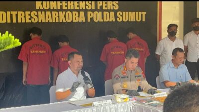 Polda Sumut Gagalkan Penyelundupan 5 Kg Sabu, 4 Tersangka Ditangkap