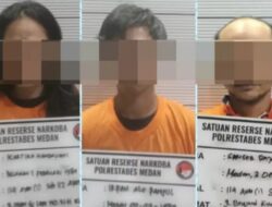 Polrestabes Medan Ringkus IRT dan Dua Pria Jual Sabu-sabu
