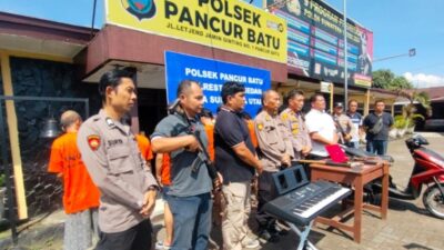 Polsek Pancur Batu paparkan kasus. (ist)