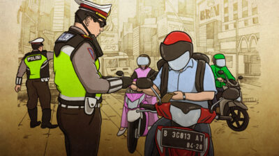 Ilustrasi polisi lalu lintas atau polantas