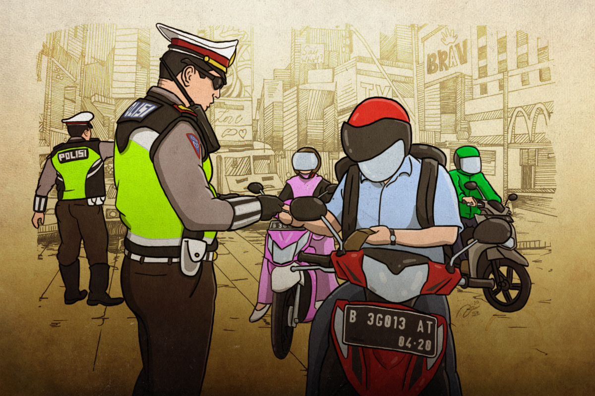 Ilustrasi polisi lalu lintas atau polantas