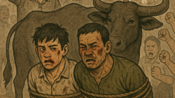 Ilustrasi maling lembu dihajar warga.