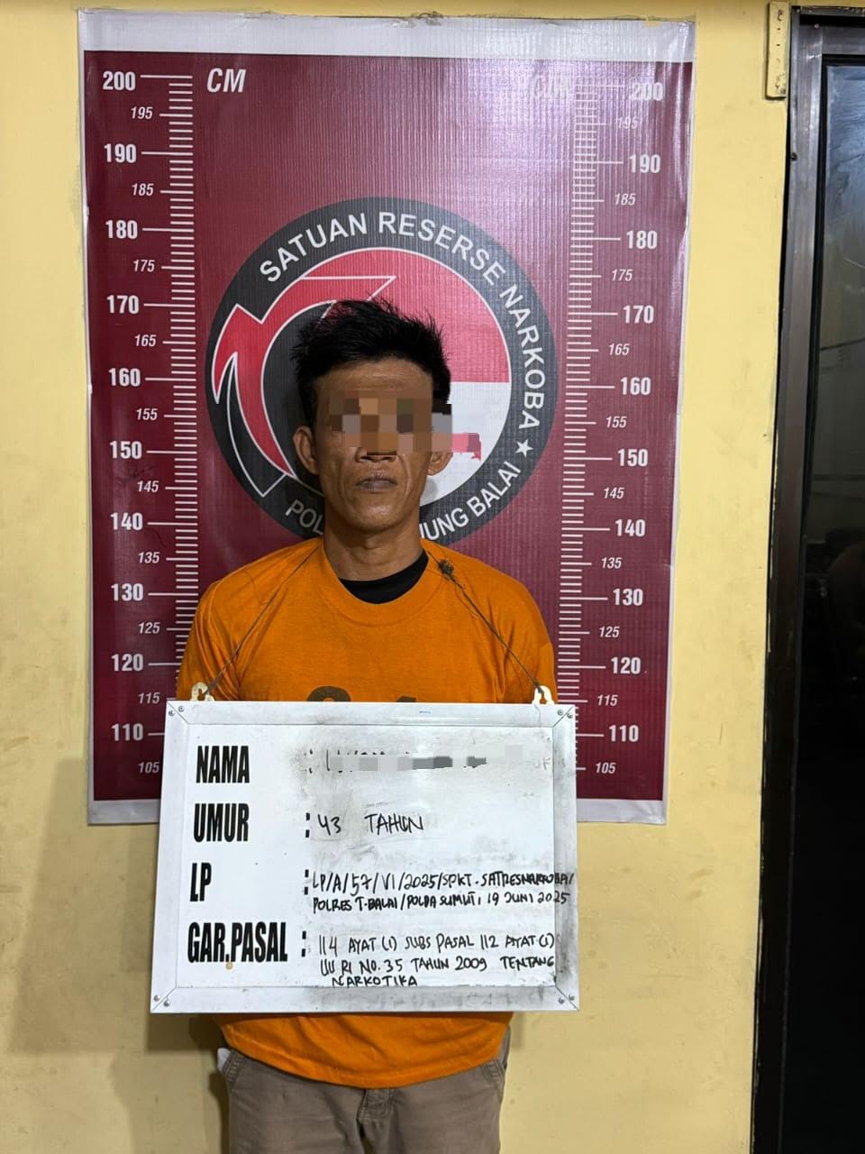M (41), bandar sabu di Tanjungbalai Utara yang ditangkap petugas Polres Tanjungbalai.