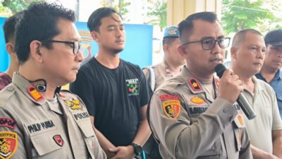 Kapolsek Sunggal Kompol Bambang Gunanti Hutabarat paparkan kasus. (ist)