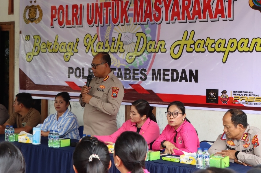 Kapolrestabes Medan Kombes Pol Dr Gidion Arif Setyawan sampaikan sambutan. (ist)