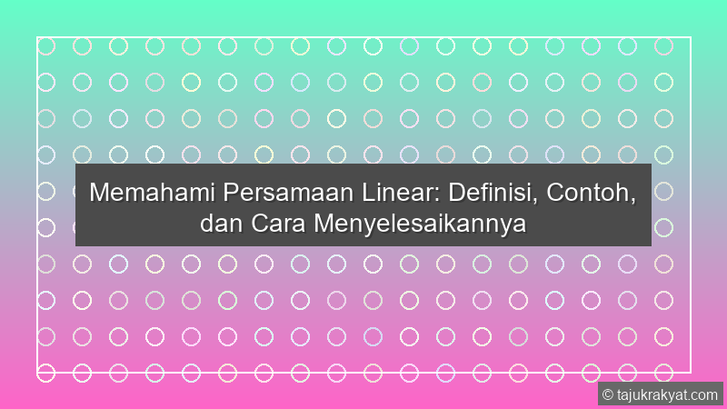 Persamaan Linear