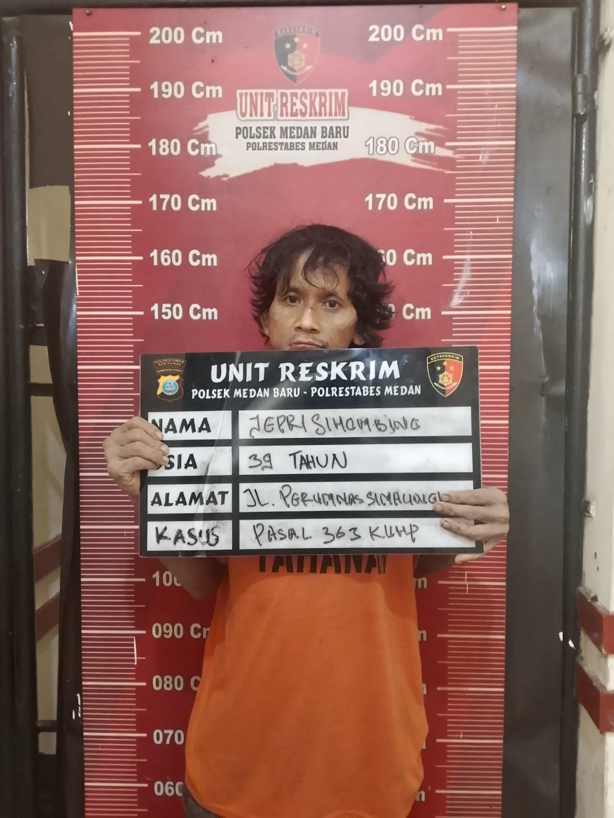 Jepri Sihombing, pecandu sabu yang nekat membobol rumah warga akhirnya ditangkap.