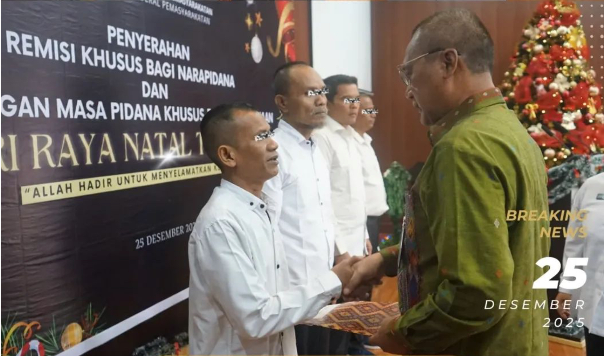 Pemberian remisi kepada para narapidana di momen Natal.