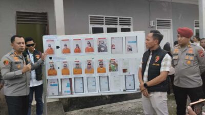 Kapolrestabes Medan, Kombes Pol Dr Jean Calvijn Simanjuntak, SIK, MH, didampingi Kasat Reskrim, AKBP Bayu Putro Wijayant saat pers rilis.(ist)