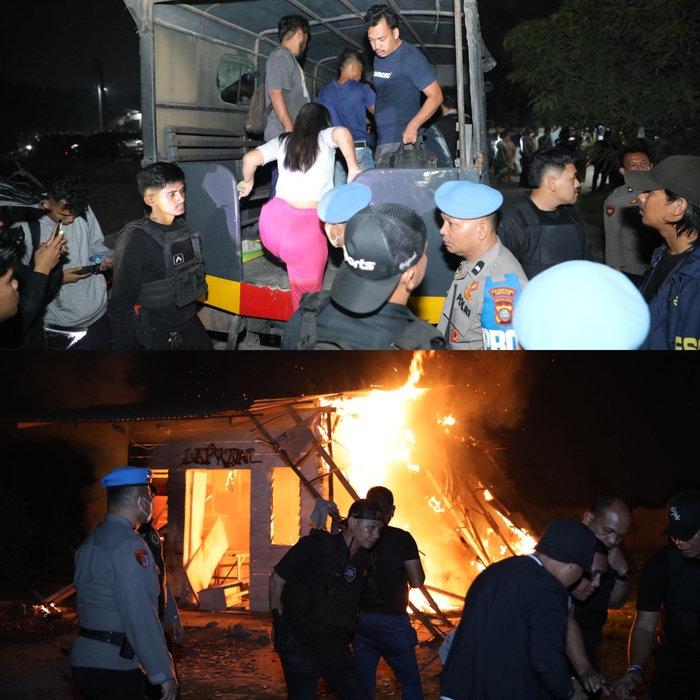 Malam-malam, 253 Personel Polisi Gerebek Jermal VII : 8 Tersangka Narkoba dan Judi Diboyong