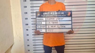 Rahmad Hidayat, pembobol rumah yang ditangkap petugas Unit Reskrim Polsek Medan Area