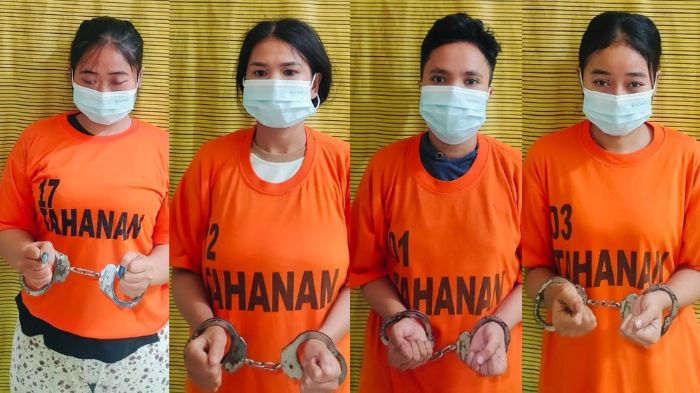 Polres Binjai mengamankan empat IRT sindikat pengedar ekstasi.