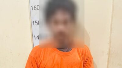 APS (23), pengedar sabu yang ditangkap petugas Polsek Salapian.