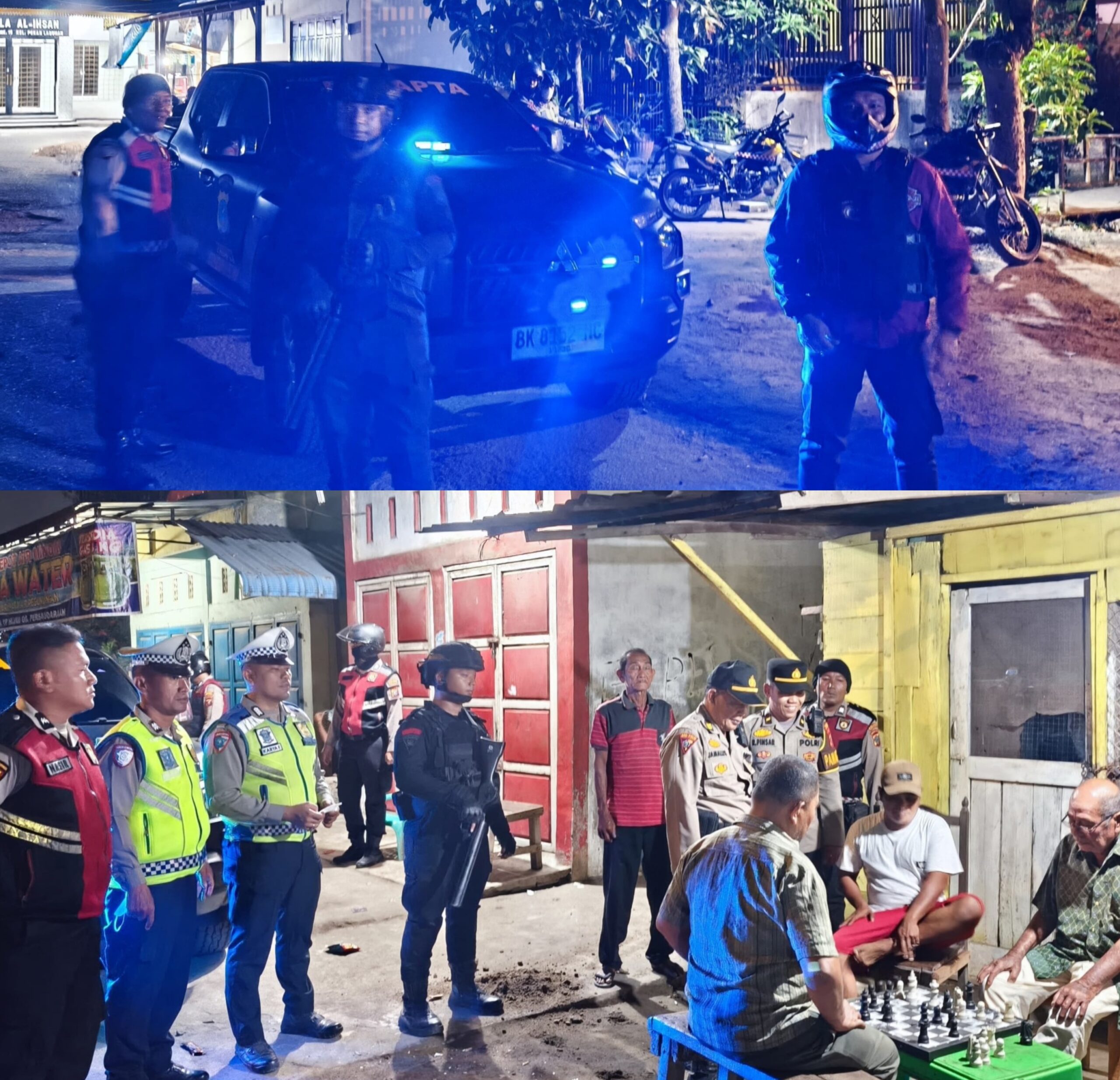 Tim gabungan patroli, dan bertemu warga sambil berdialog.(ist)